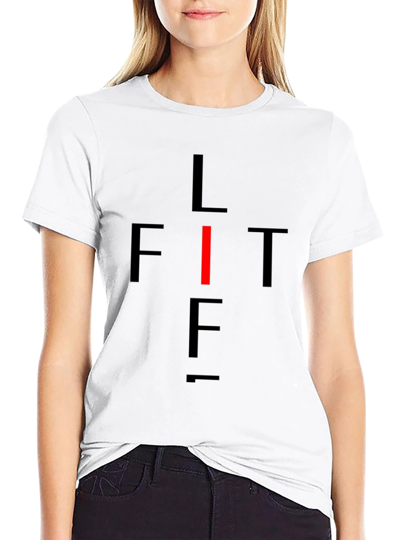 LIFT Graphic Tee - Black Cotton Fitness Shirt