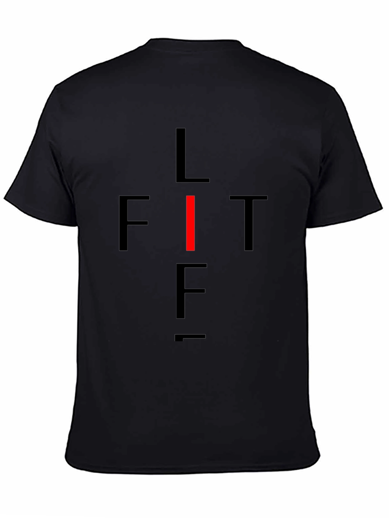 LIFT Graphic Tee - Black Cotton Fitness Shirt