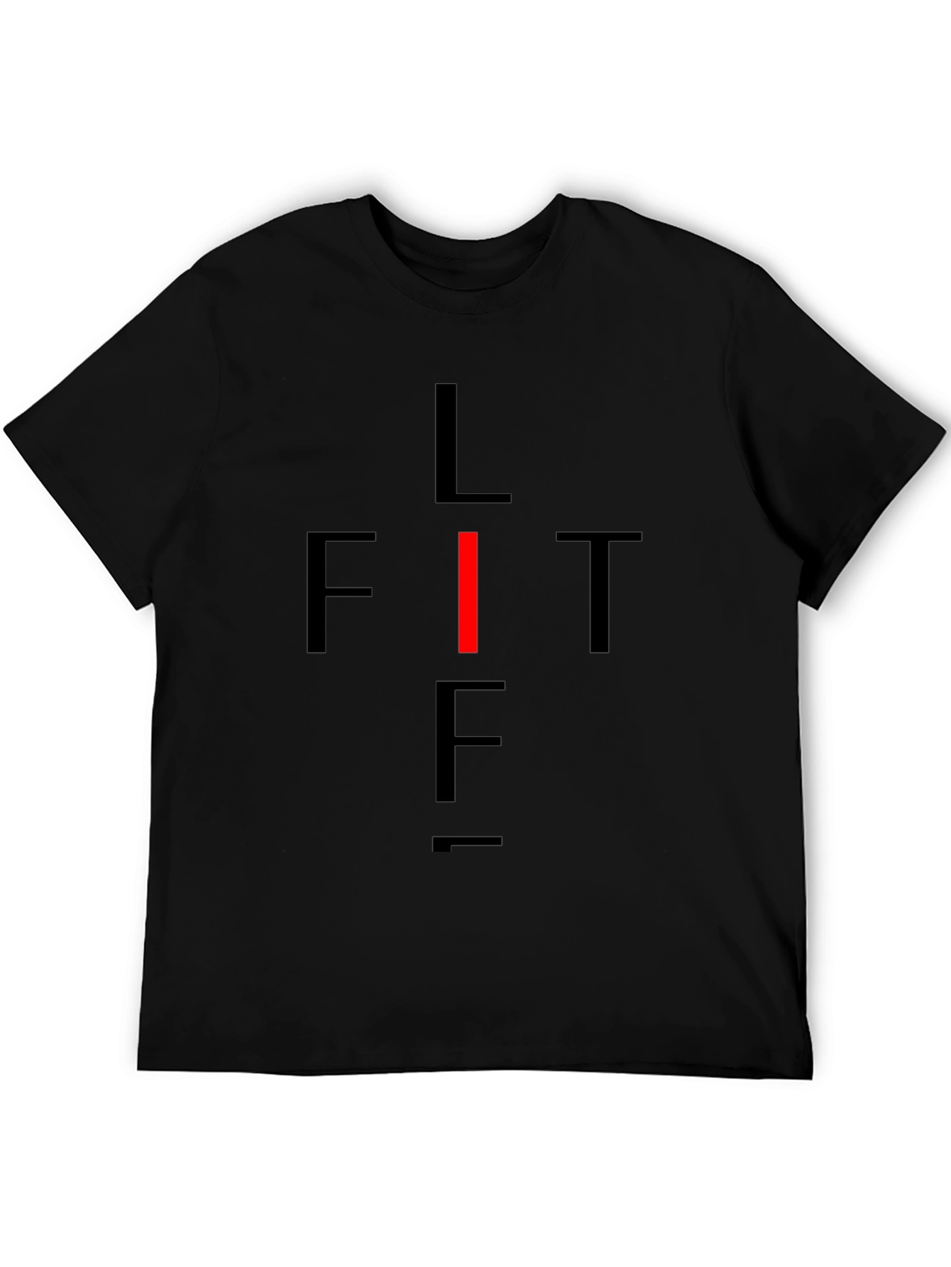 LIFT Graphic Tee - Black Cotton Fitness Shirt