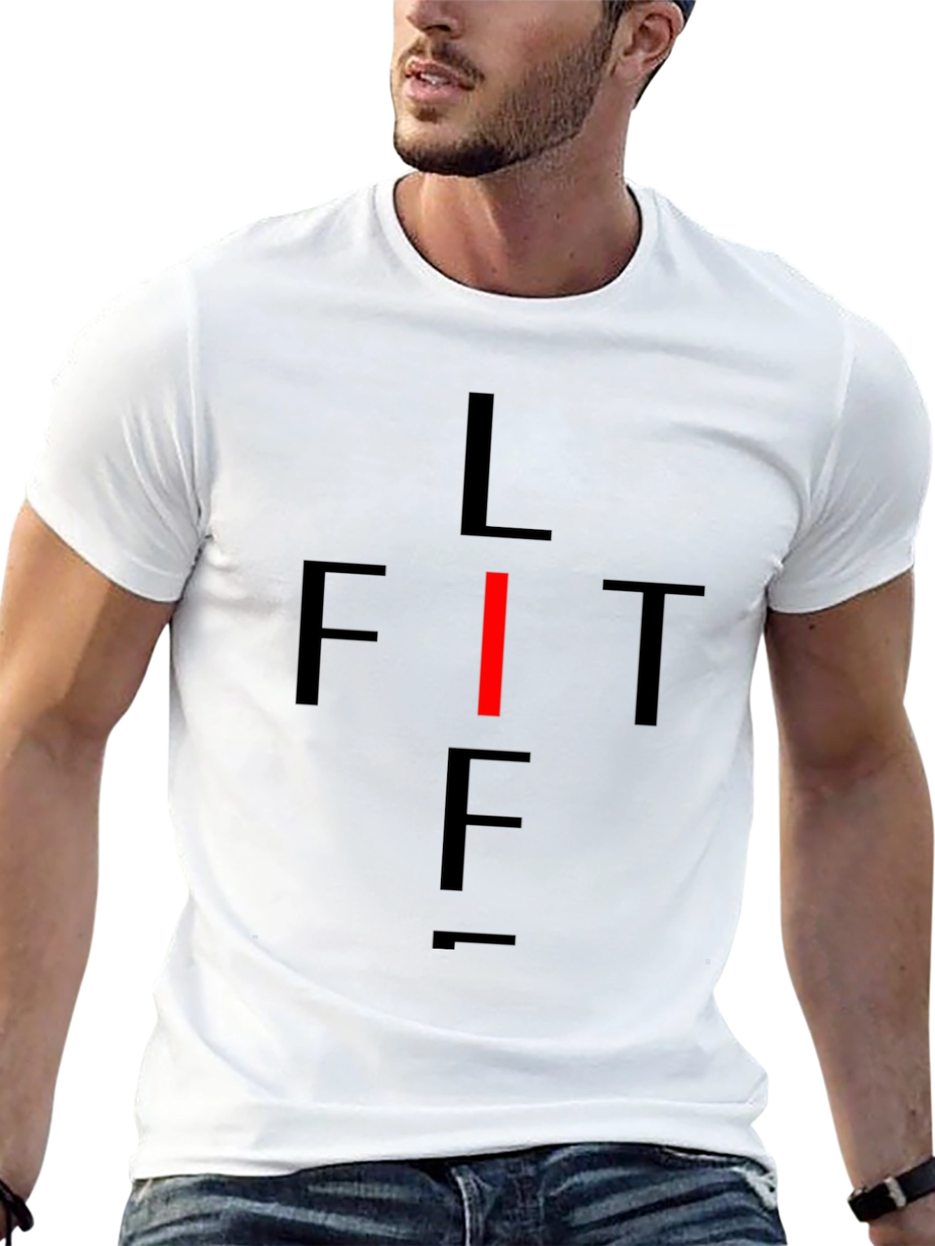 LIFT Graphic Tee - Black Cotton Fitness Shirt