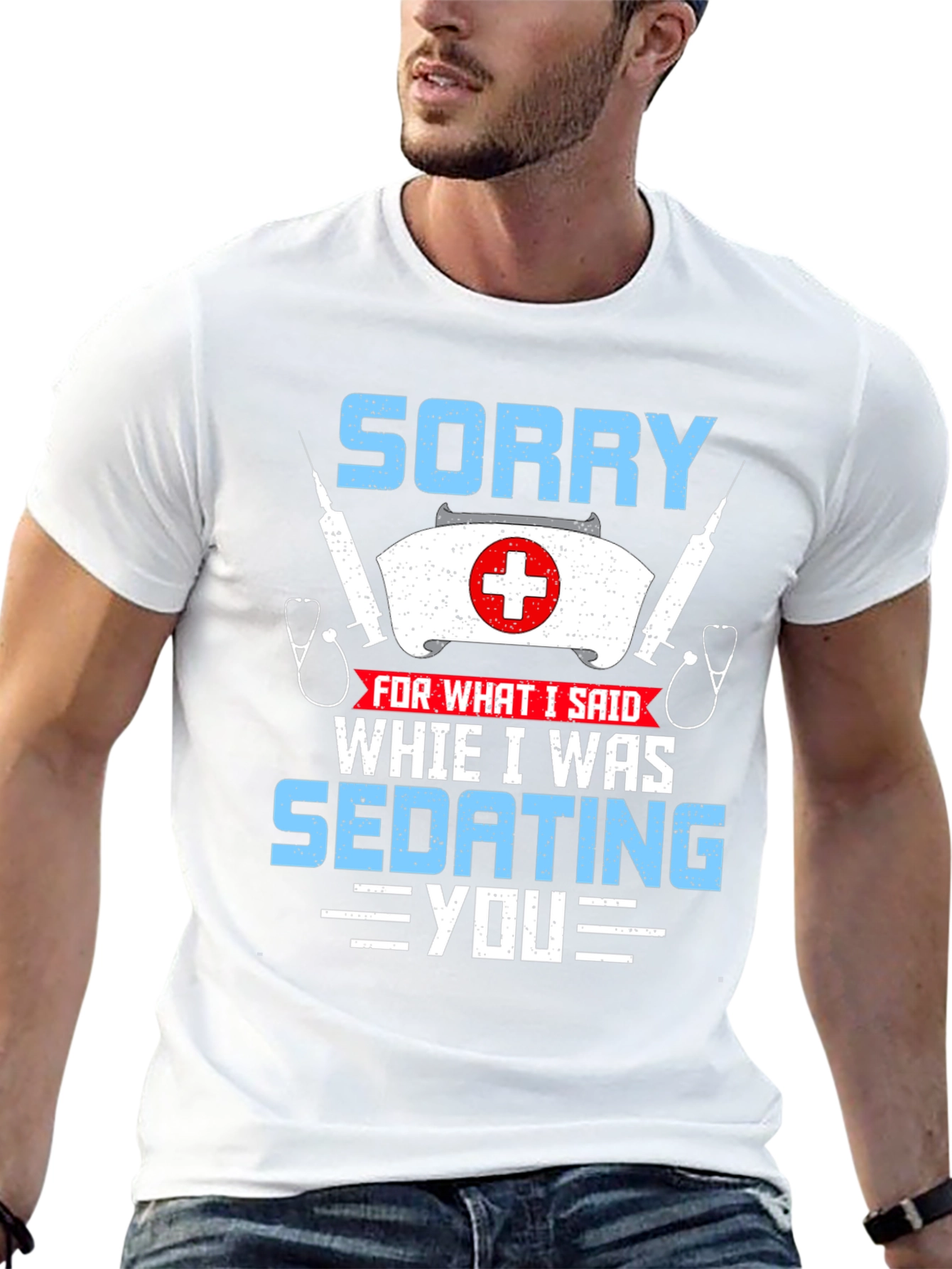 Sorry Sedating You Nurse Graphic T-Shirt