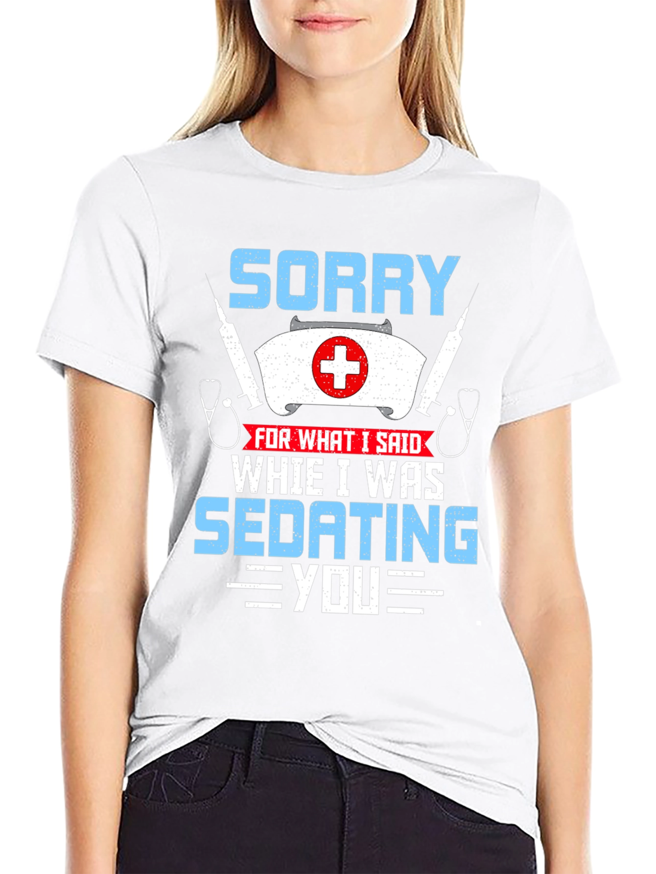Sorry Sedating You Nurse Graphic T-Shirt