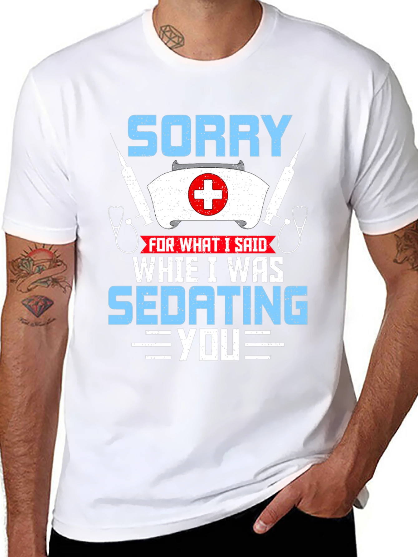 Sorry Sedating You Nurse Graphic T-Shirt
