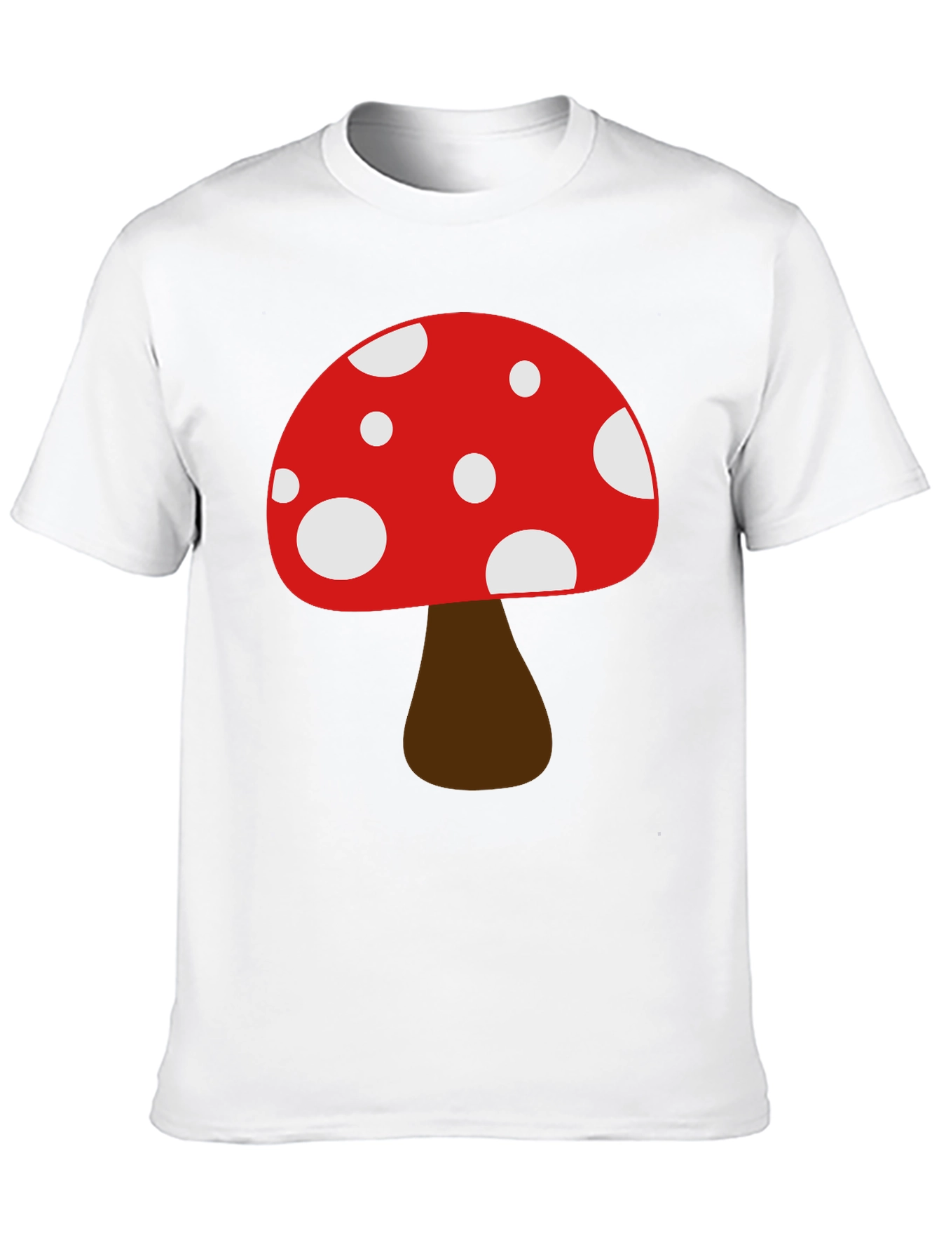 Funky Mushroom Graphic Tee - Black Cotton Casual Shirt