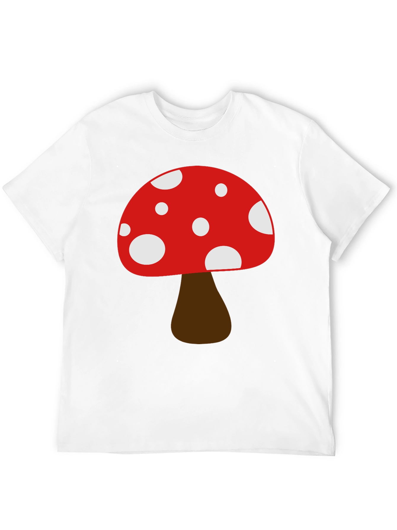 Funky Mushroom Graphic Tee - Black Cotton Casual Shirt