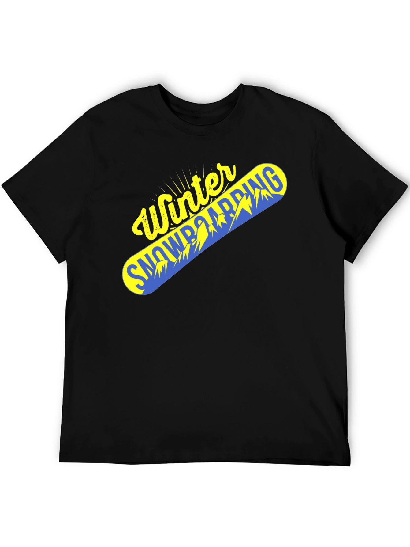 Winter Snowboarding Graphic Tee - Black