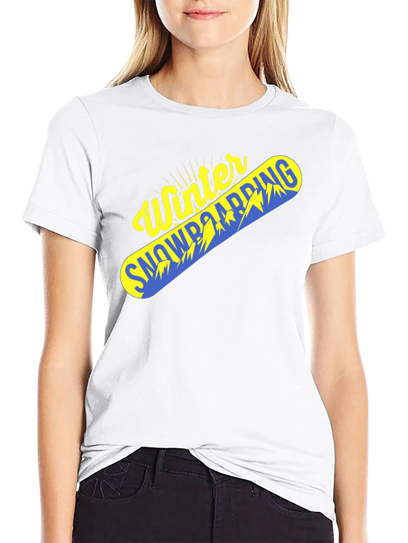Winter Snowboarding Graphic Tee - Black