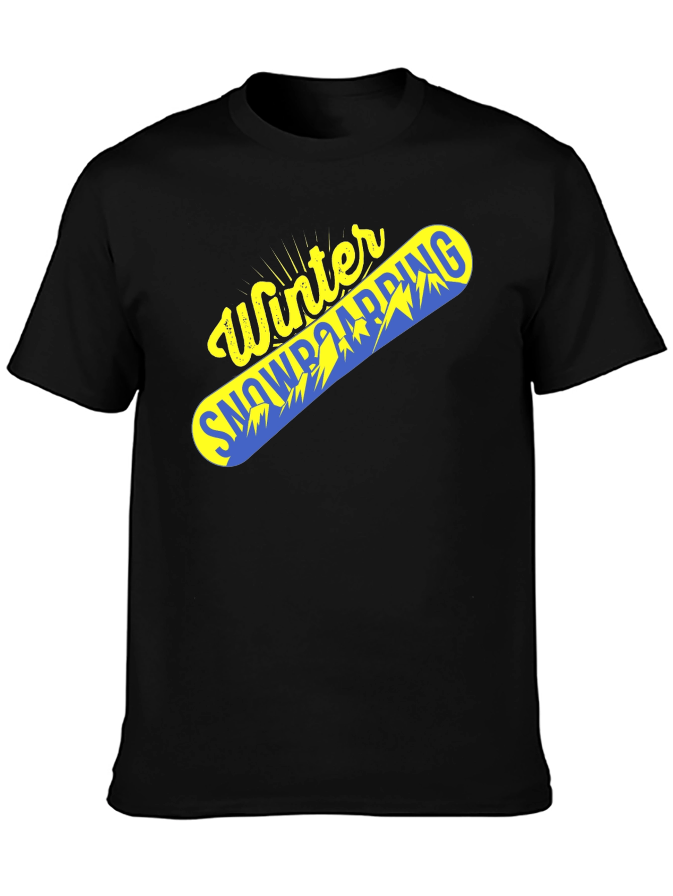 Winter Snowboarding Graphic Tee - Black