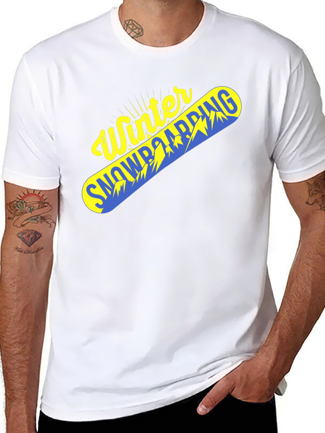 Winter Snowboarding Graphic Tee - Black