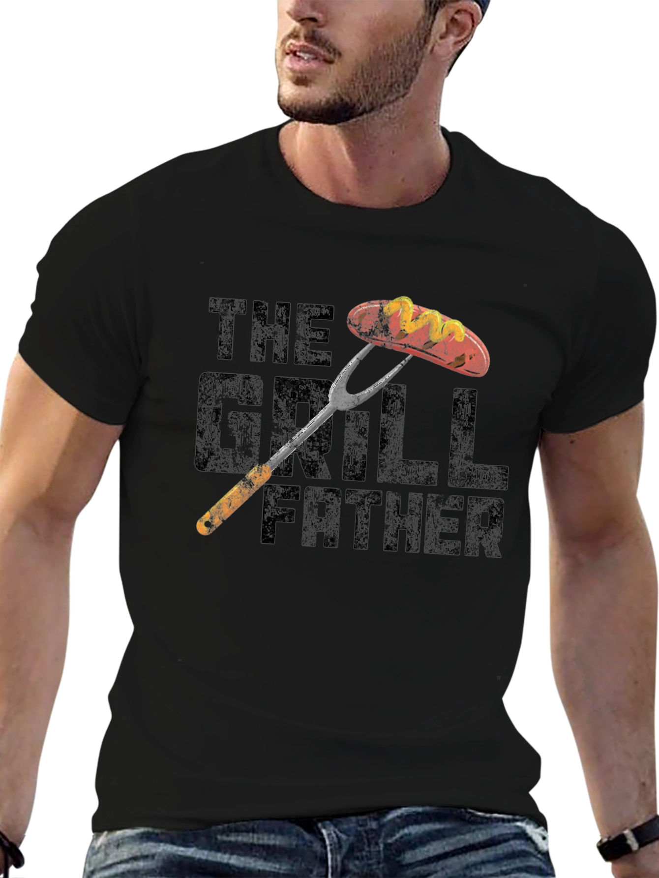 The Grill Father T-Shirt BBQ Dad Funny Gift