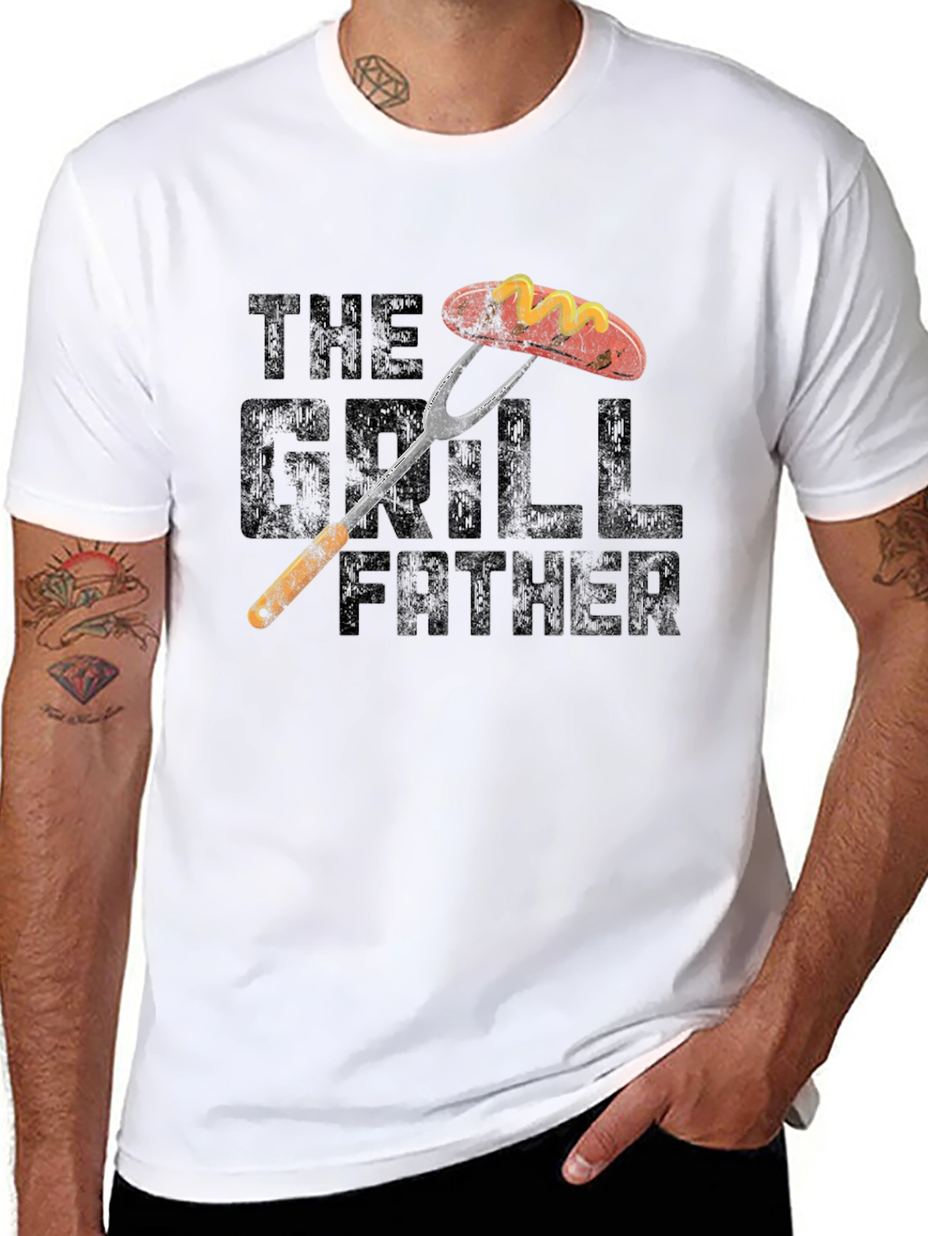 The Grill Father T-Shirt BBQ Dad Funny Gift