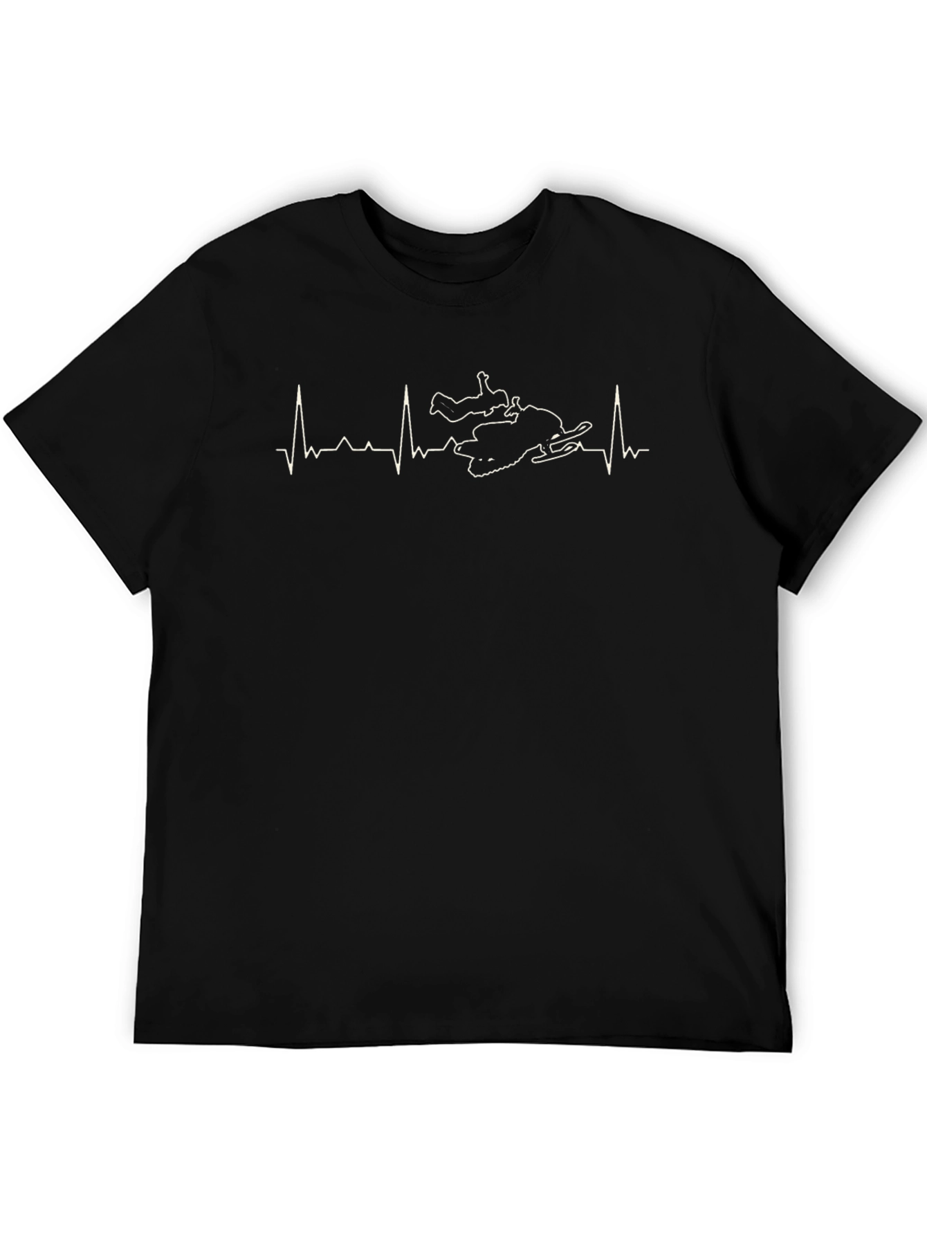 Snowmobile Heartbeat T-Shirt - Black