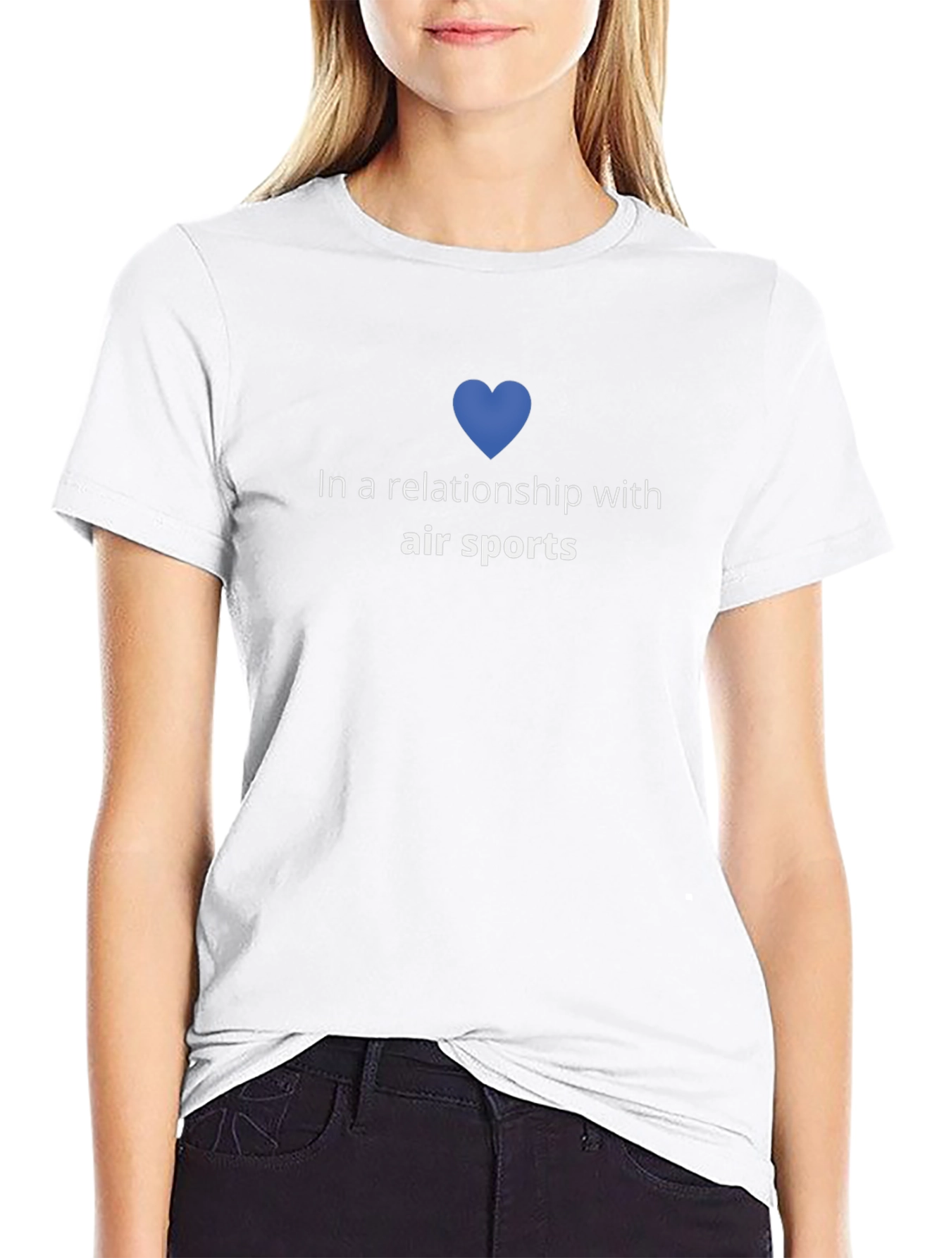 Air Sports Relationship T-Shirt - Blue Heart Design