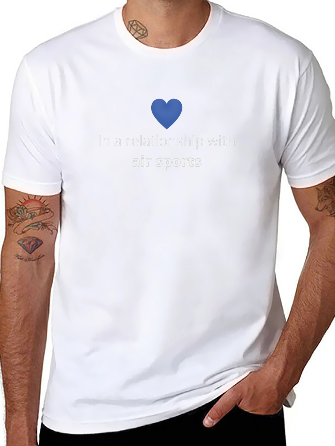 Air Sports Relationship T-Shirt - Blue Heart Design