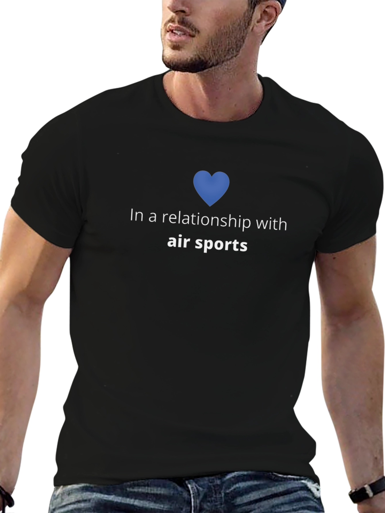 Air Sports Relationship T-Shirt - Blue Heart Design