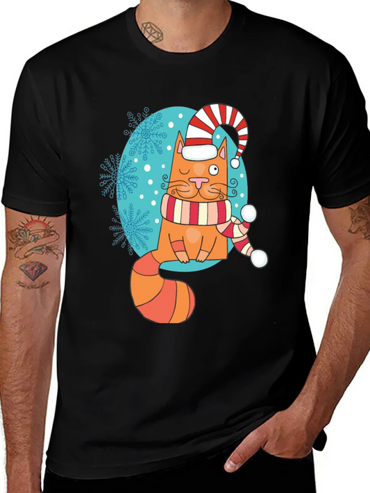 Festive Cat T-Shirt - Holiday Cheer