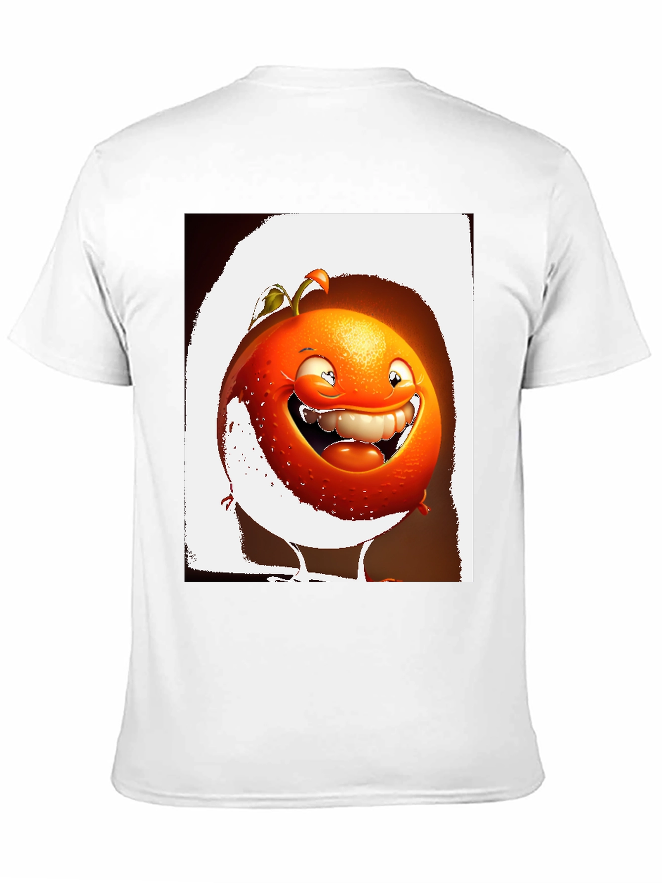 Funny Orange Cartoon Graphic Black T-Shirt