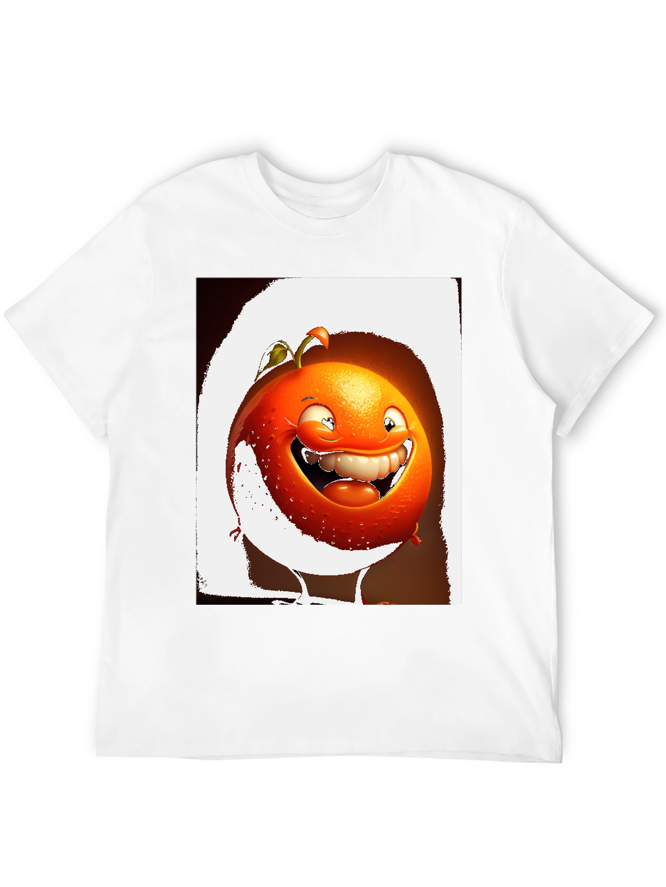 Funny Orange Cartoon Graphic Black T-Shirt