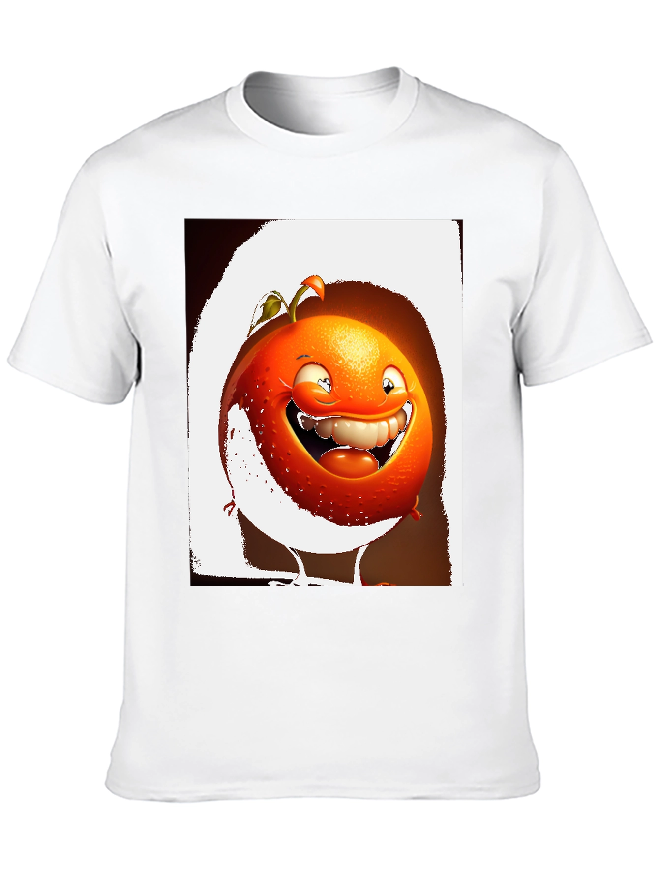 Funny Orange Cartoon Graphic Black T-Shirt