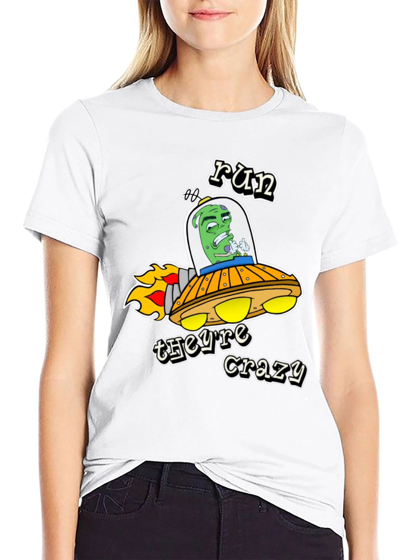 Run Theyre Crazy Alien Graphic Tee