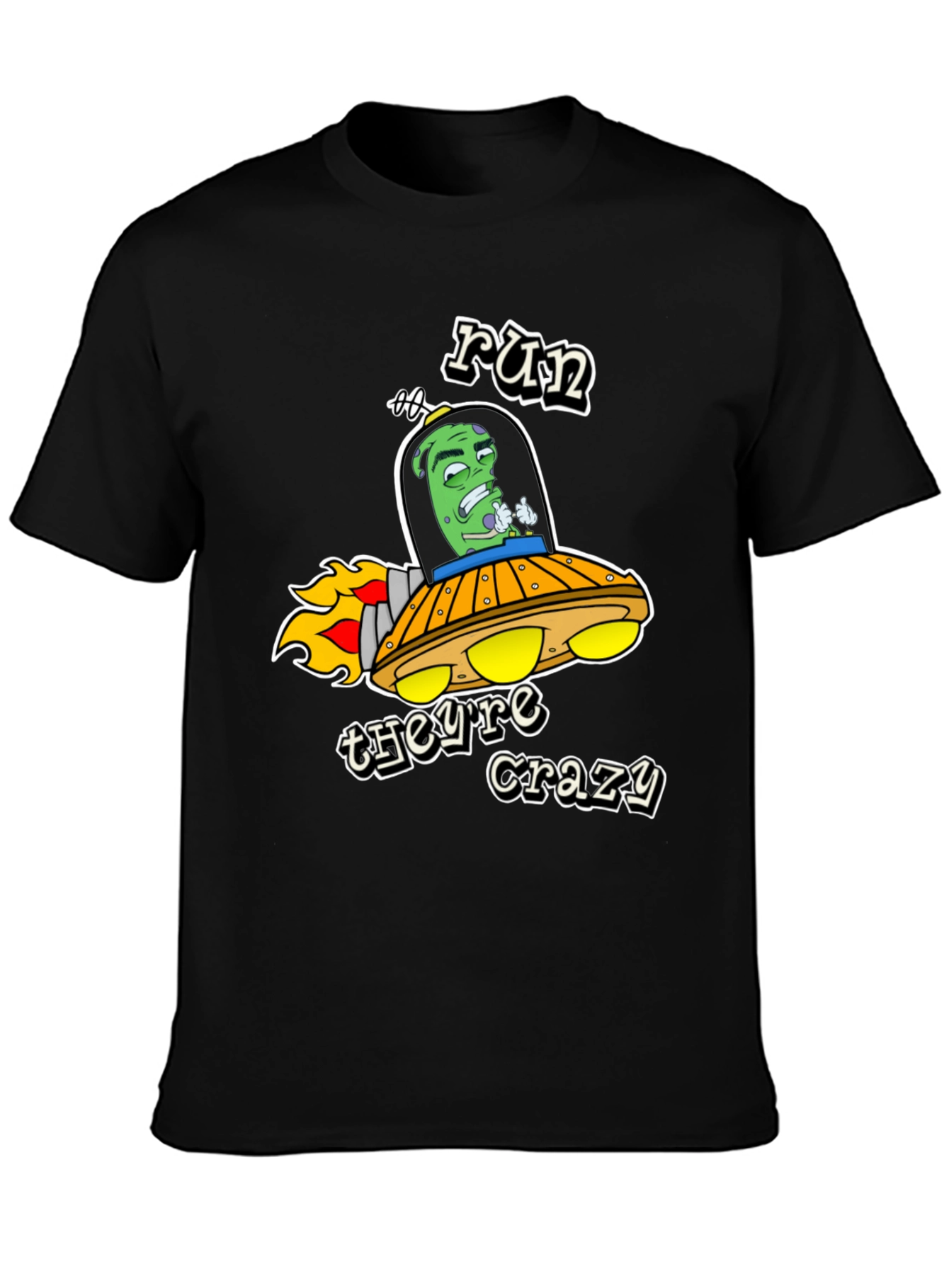 Run Theyre Crazy Alien Graphic Tee
