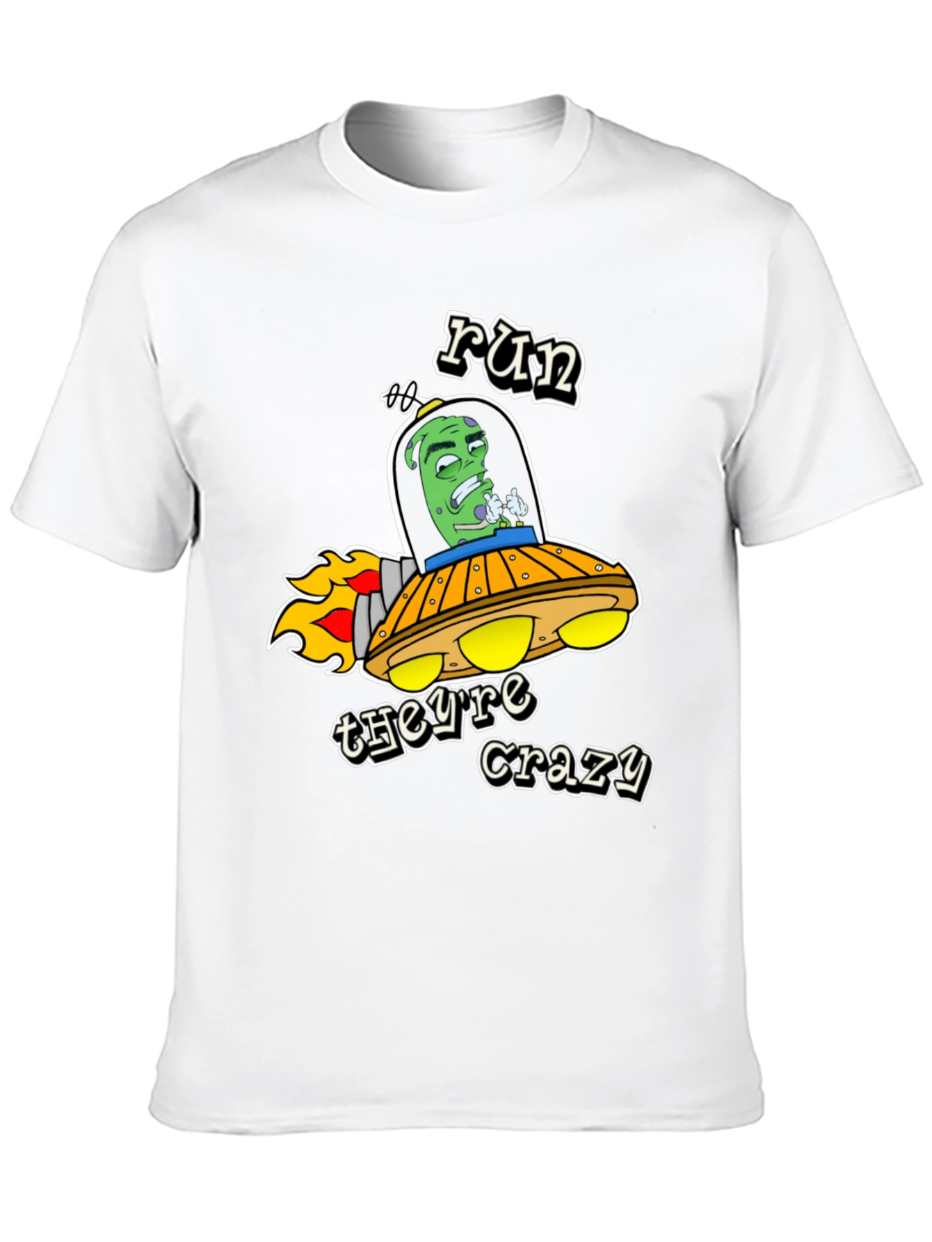 Run Theyre Crazy Alien Graphic Tee