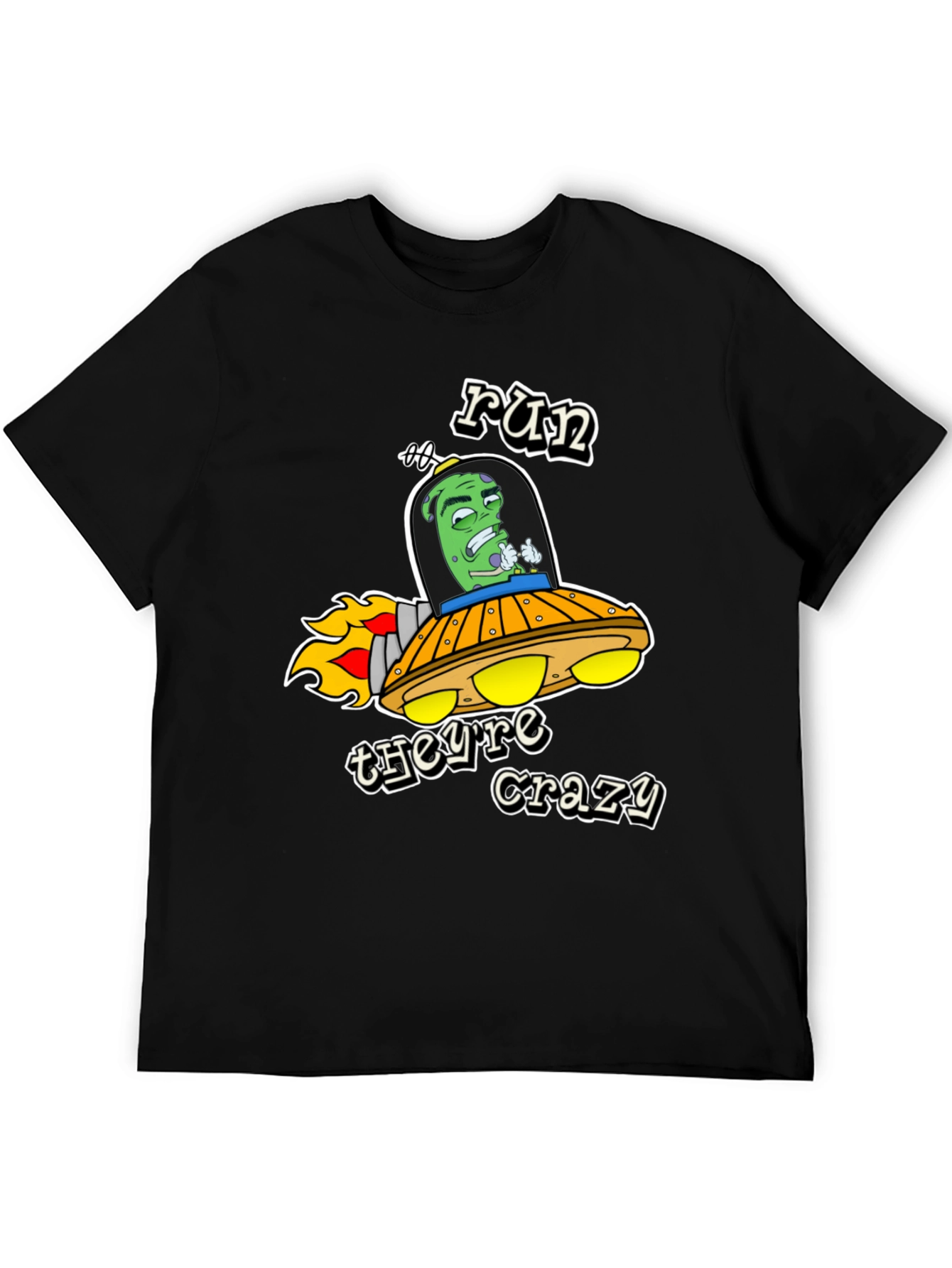 Run Theyre Crazy Alien Graphic Tee