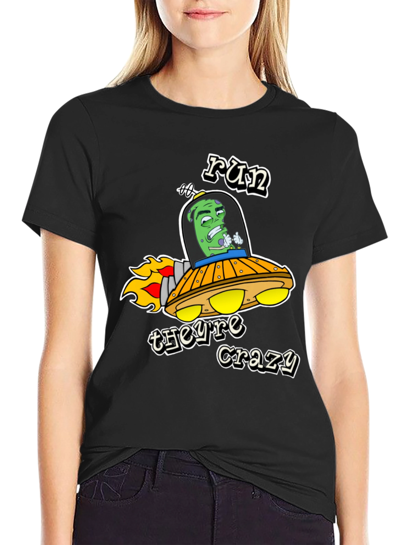 Run Theyre Crazy Alien Graphic Tee