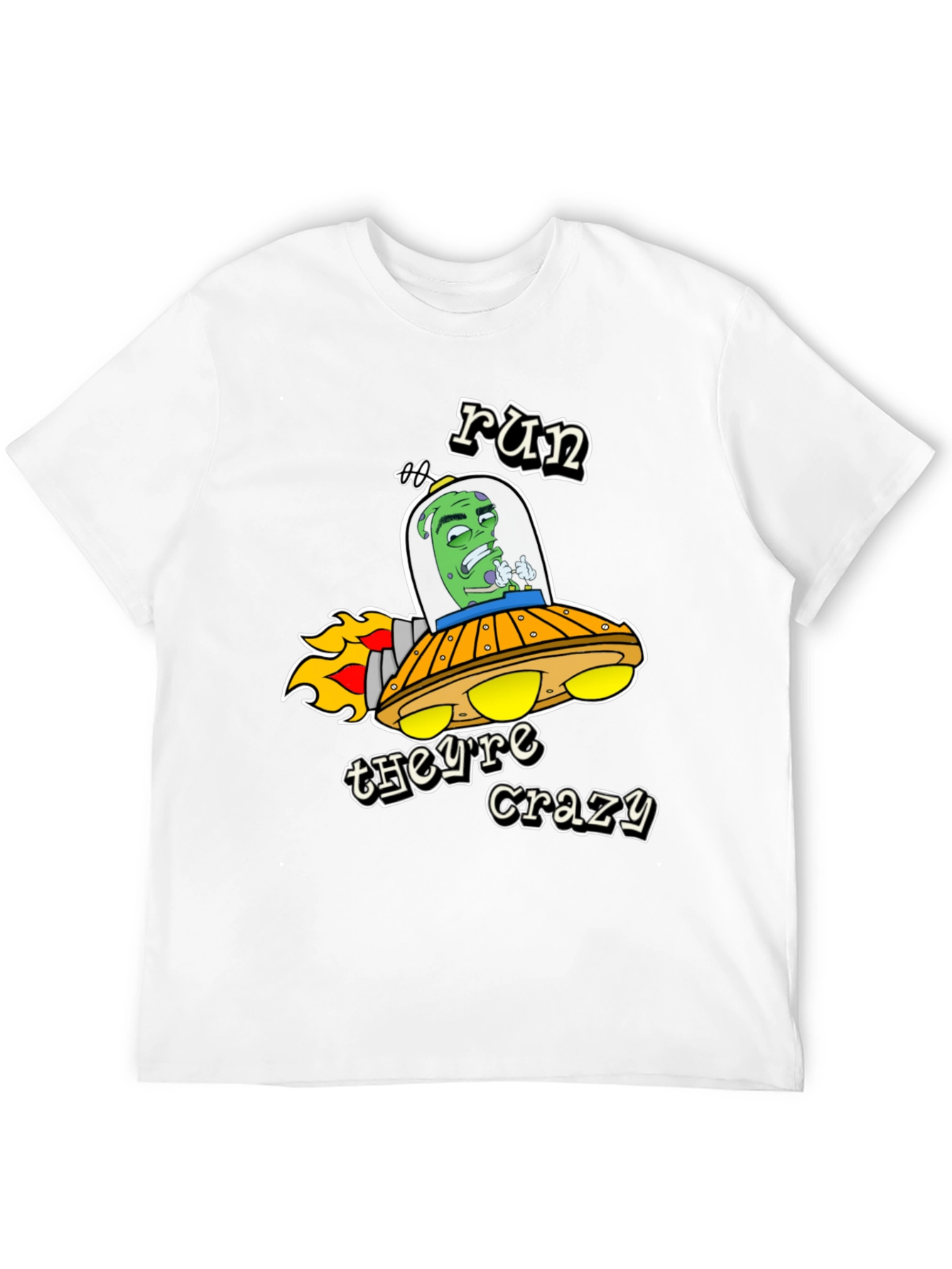 Run Theyre Crazy Alien Graphic Tee