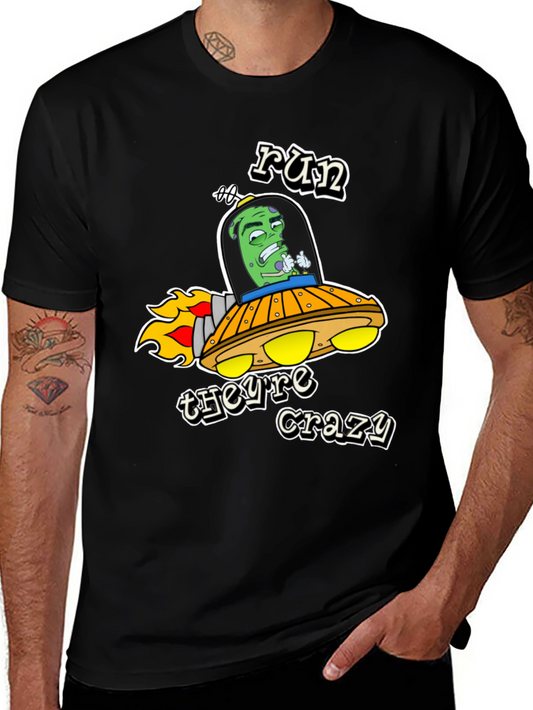 Run Theyre Crazy Alien Graphic Tee