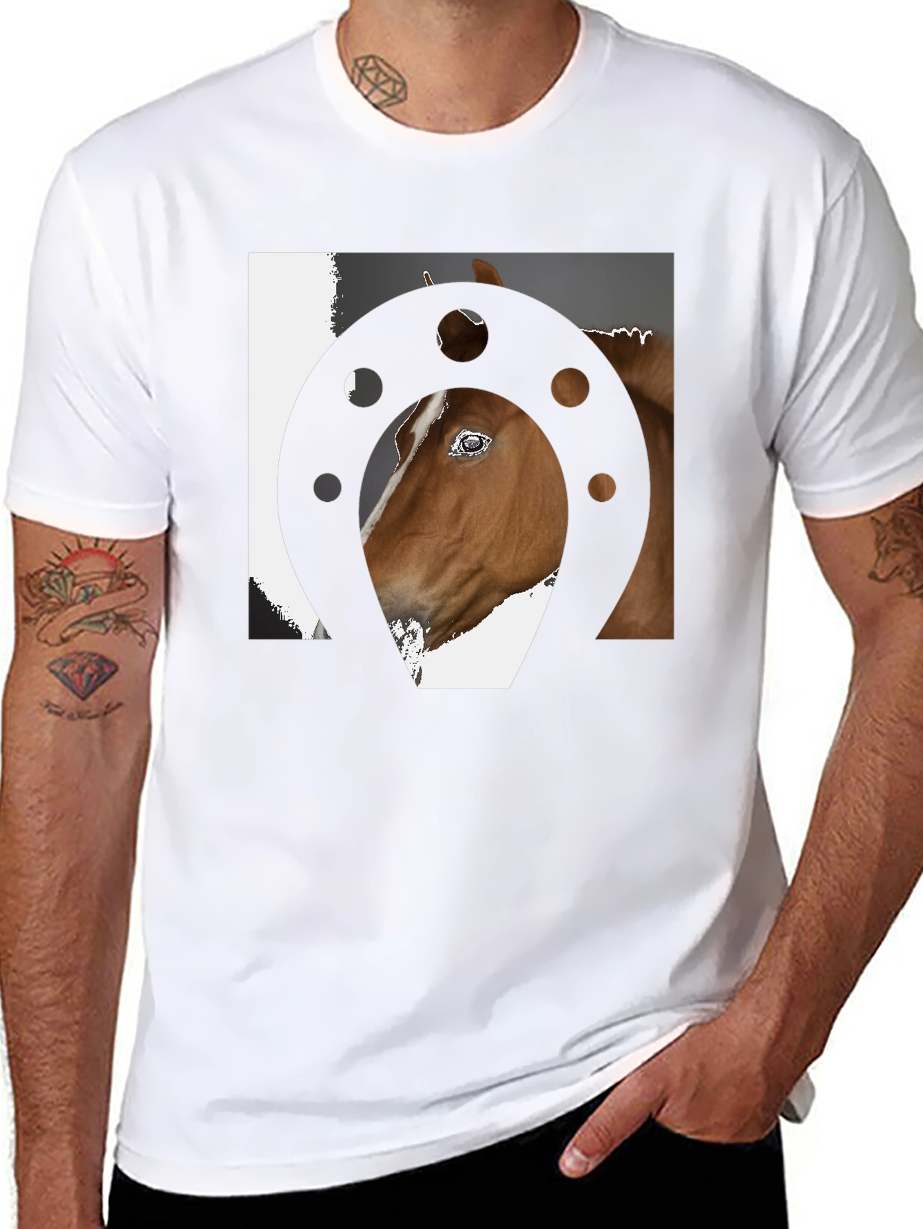 Horse & Horseshoe Graphic T-Shirt