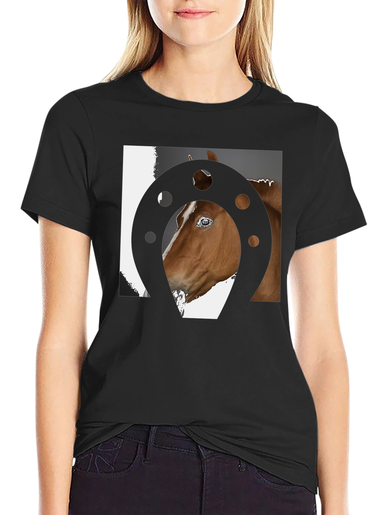 Horse & Horseshoe Graphic T-Shirt