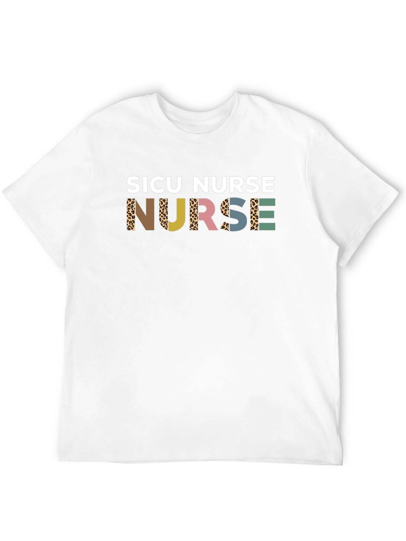 SICU Nurse Graphic Tee - Leopard Print