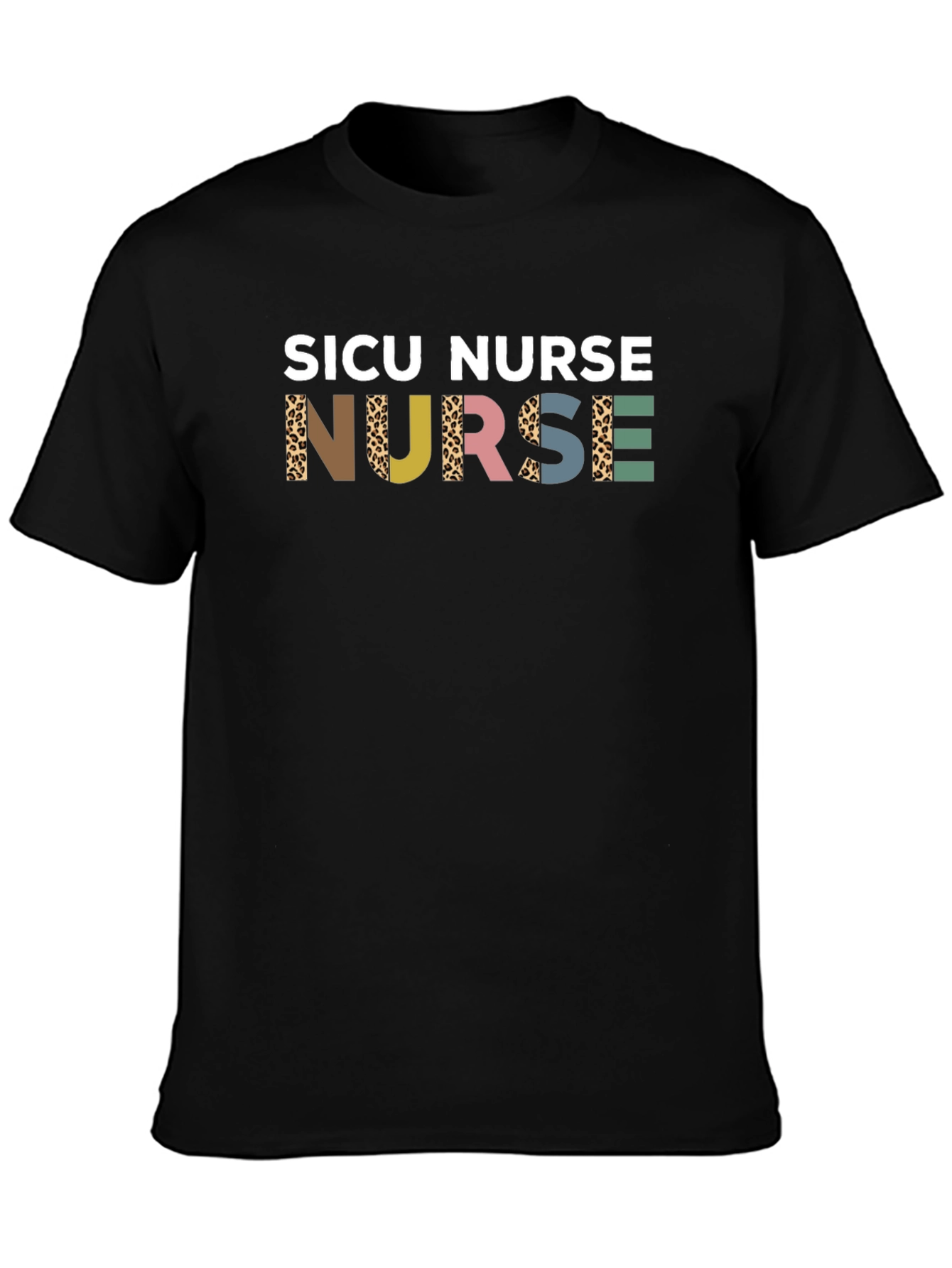 SICU Nurse Graphic Tee - Leopard Print