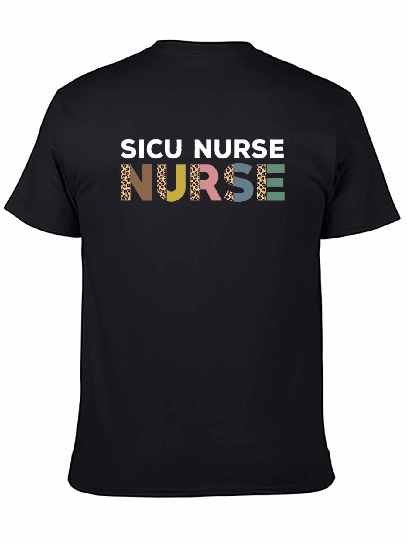 SICU Nurse Graphic Tee - Leopard Print