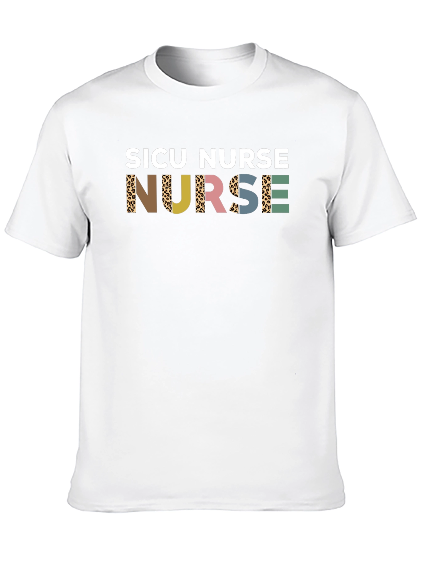 SICU Nurse Graphic Tee - Leopard Print