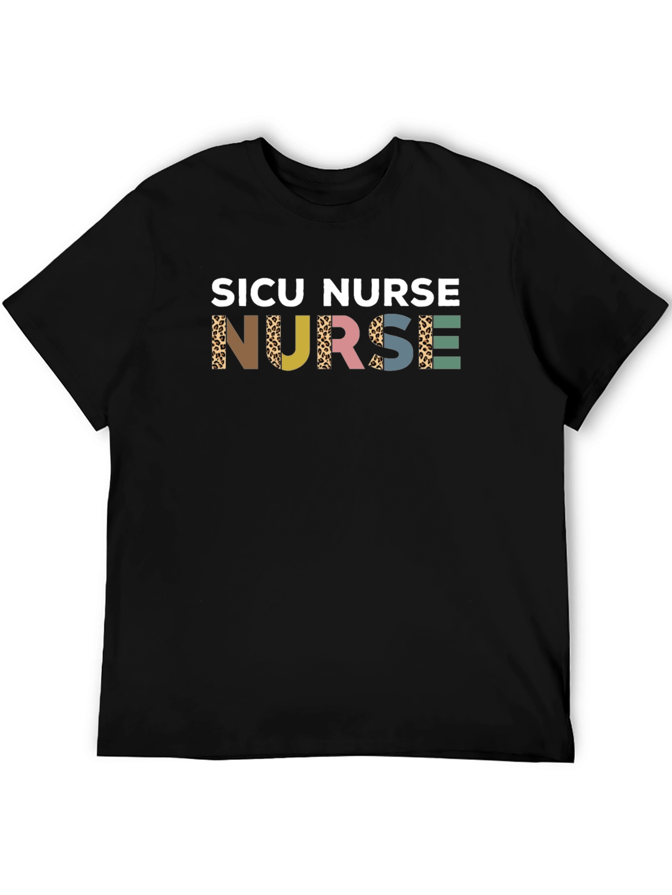 SICU Nurse Graphic Tee - Leopard Print