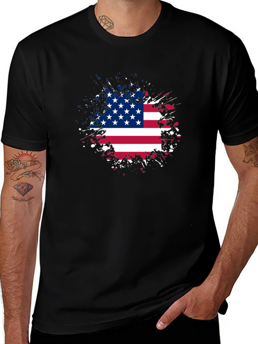 American Flag Splatter T-Shirt - Patriotic Style