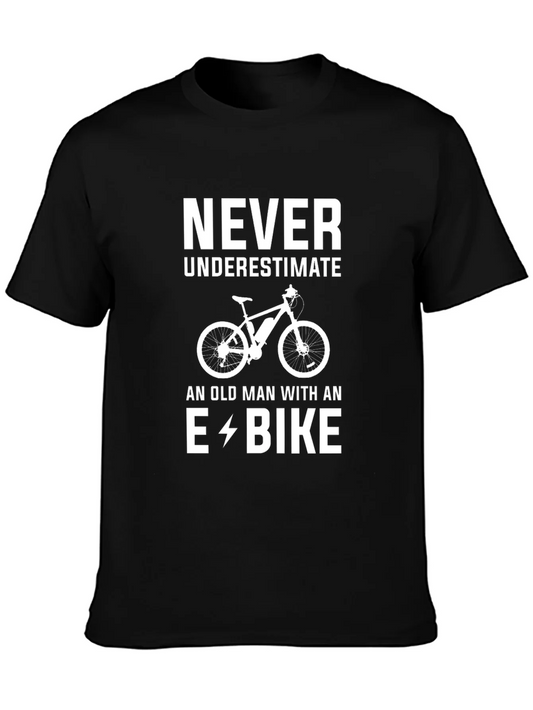 Never Underestimate E-Bike Old Man T-Shirt