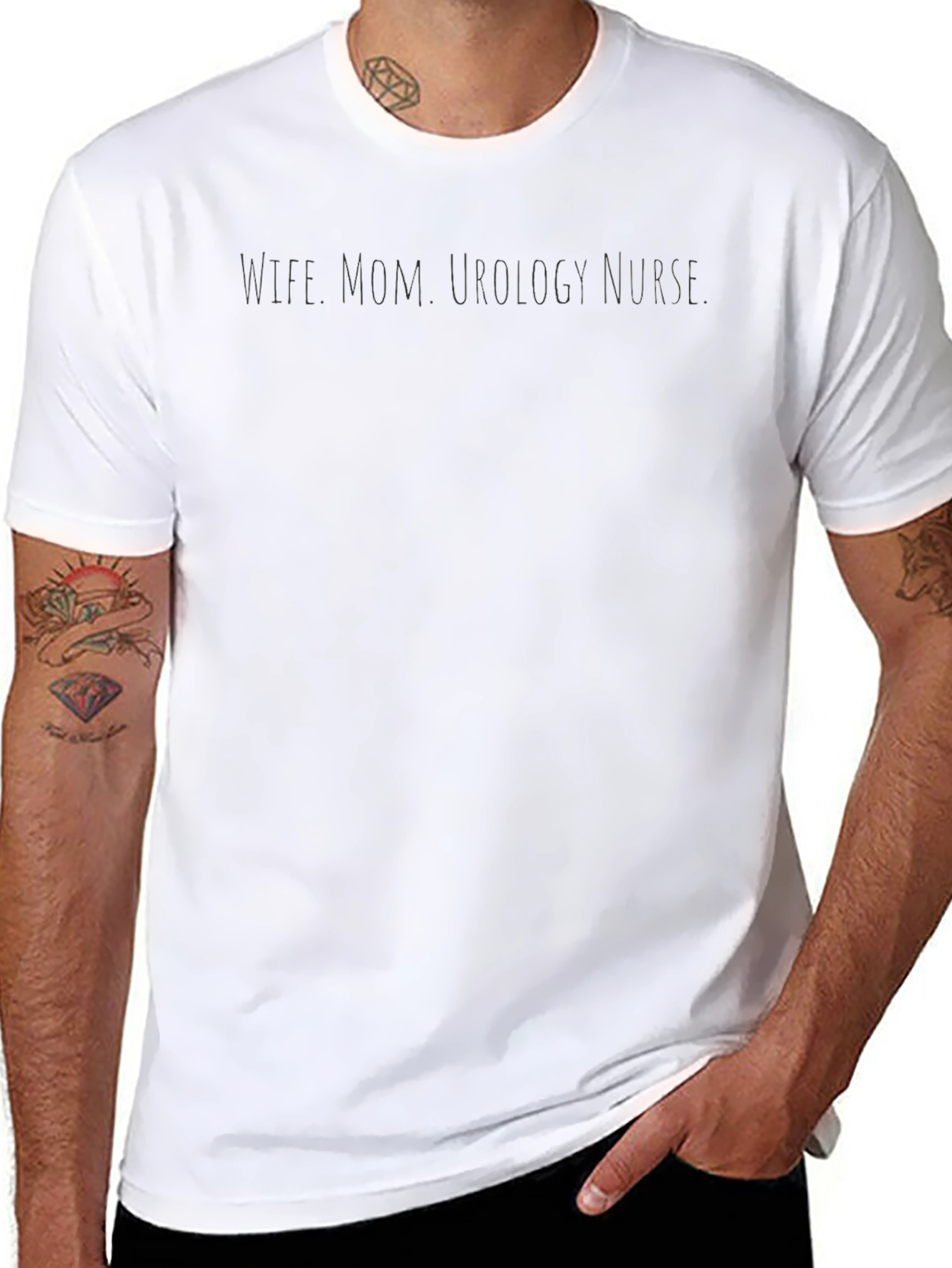Wife Mom Urology Nurse T-Shirt Black