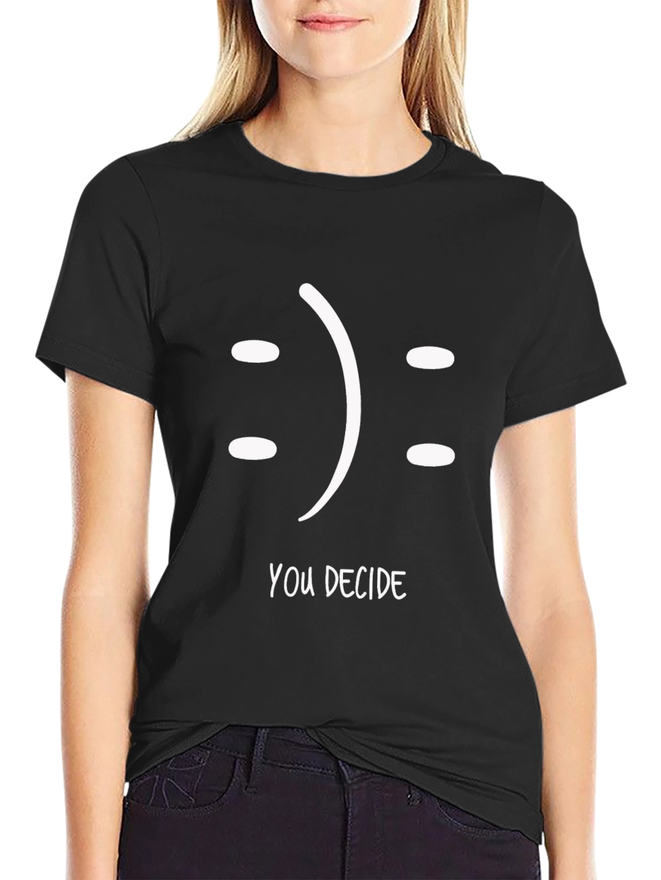 You Decide Smiley Face Graphic T-Shirt