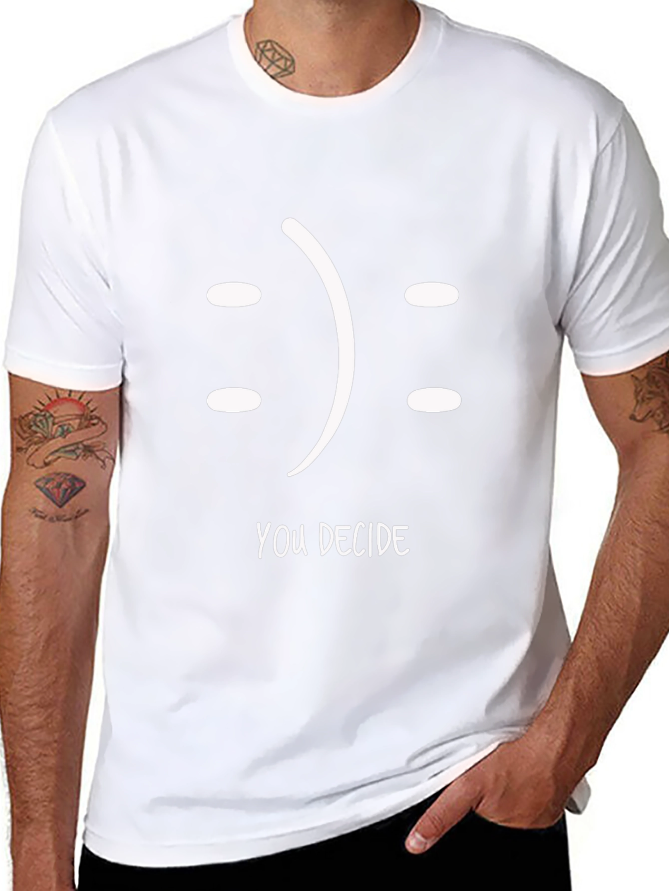You Decide Smiley Face Graphic T-Shirt