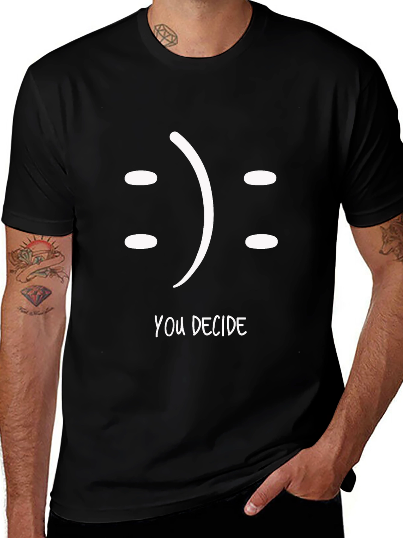 You Decide Smiley Face Graphic T-Shirt