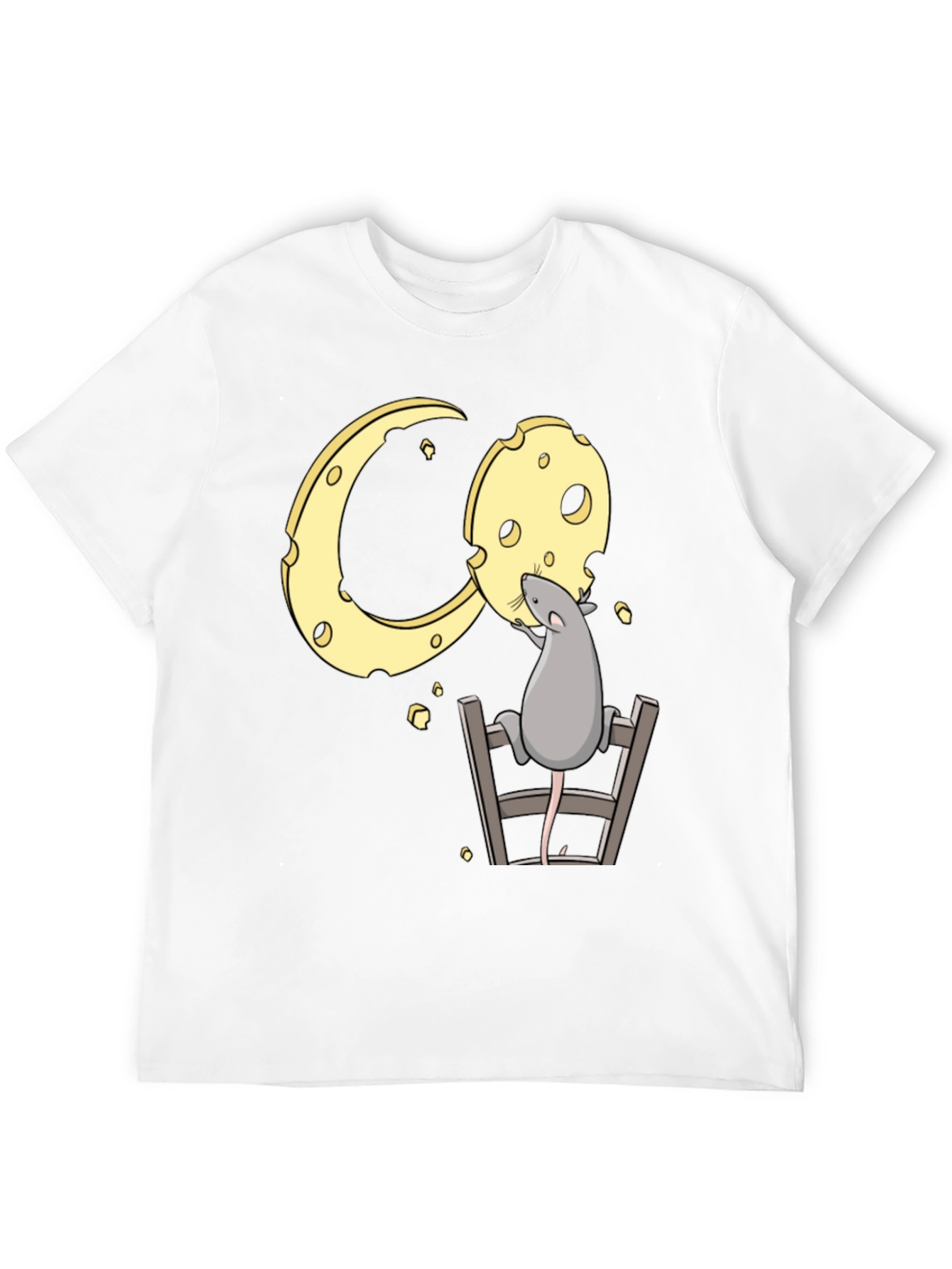 Rat and Cheese Graphic Tee - Black Cotton T-Shirt