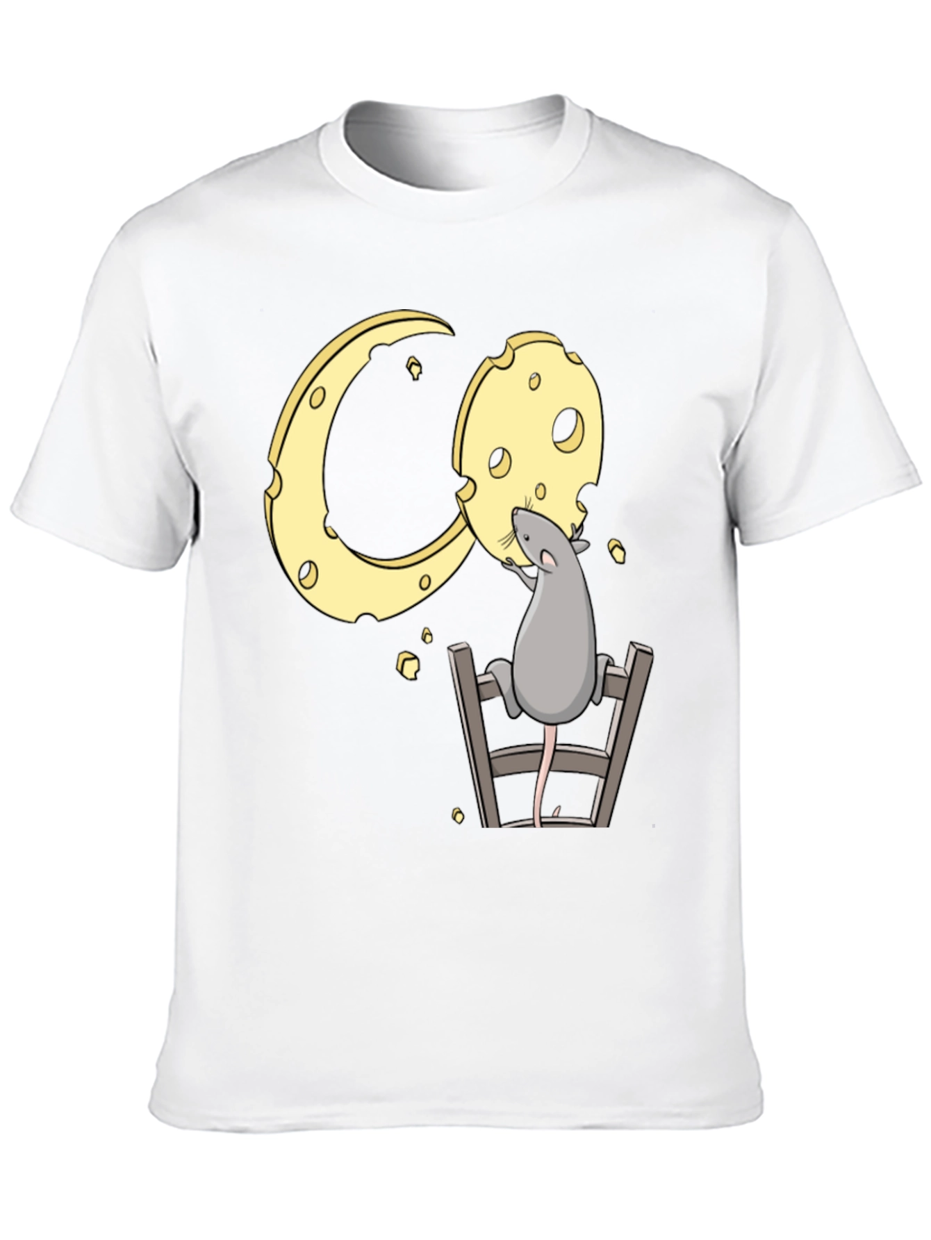 Rat and Cheese Graphic Tee - Black Cotton T-Shirt