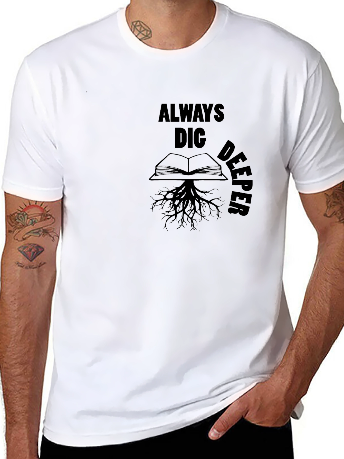 Always Dig Deeper Black Graphic Tee