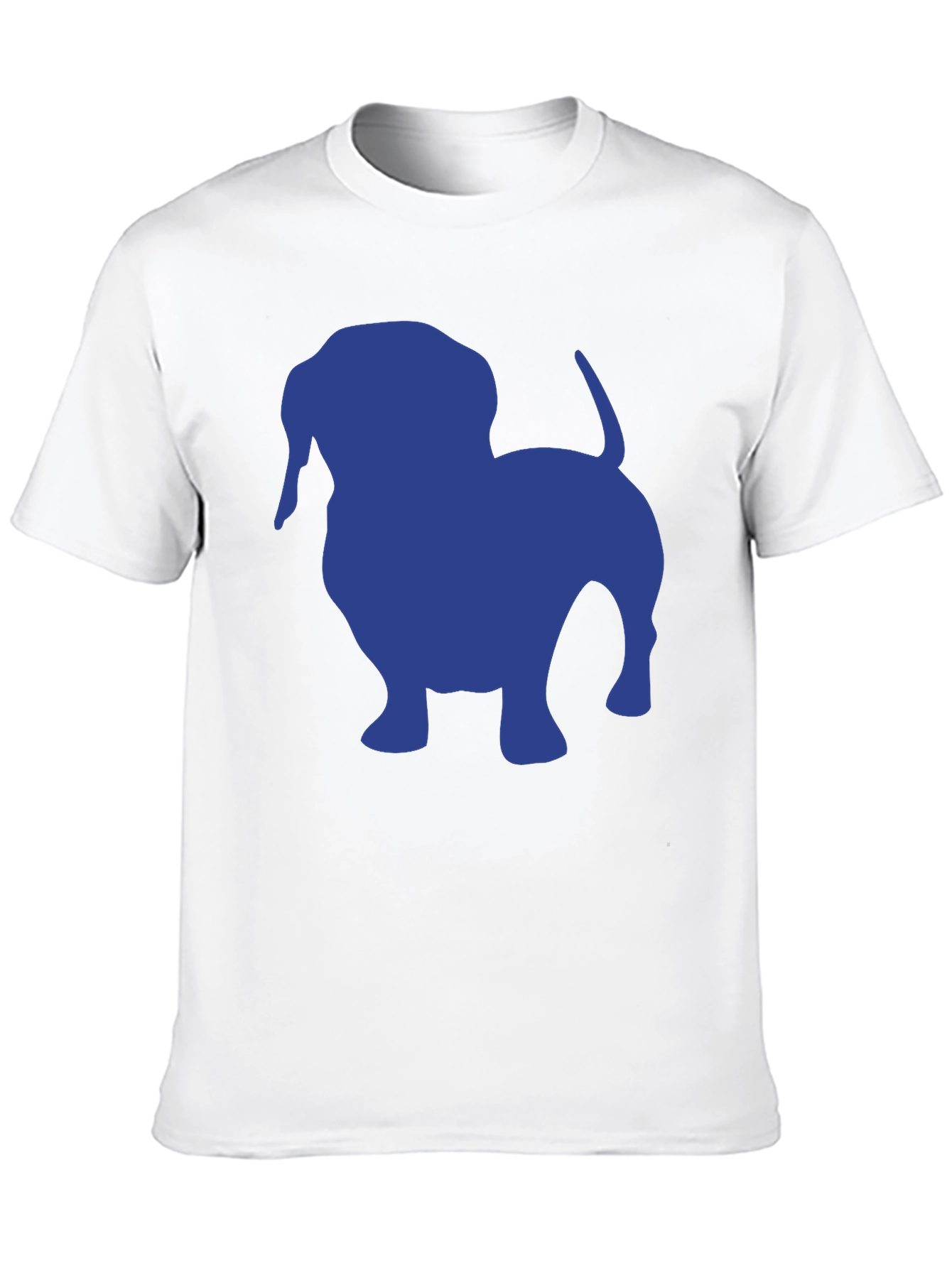 Dachshund Silhouette Tee - Black Cotton Casual T-Shirt