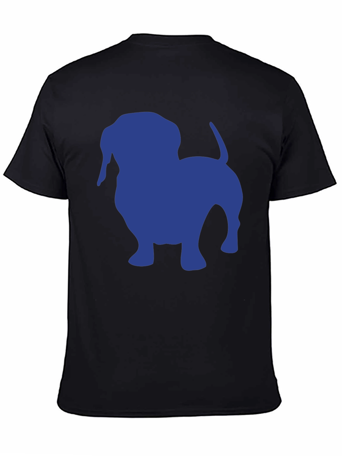 Dachshund Silhouette Tee - Black Cotton Casual T-Shirt