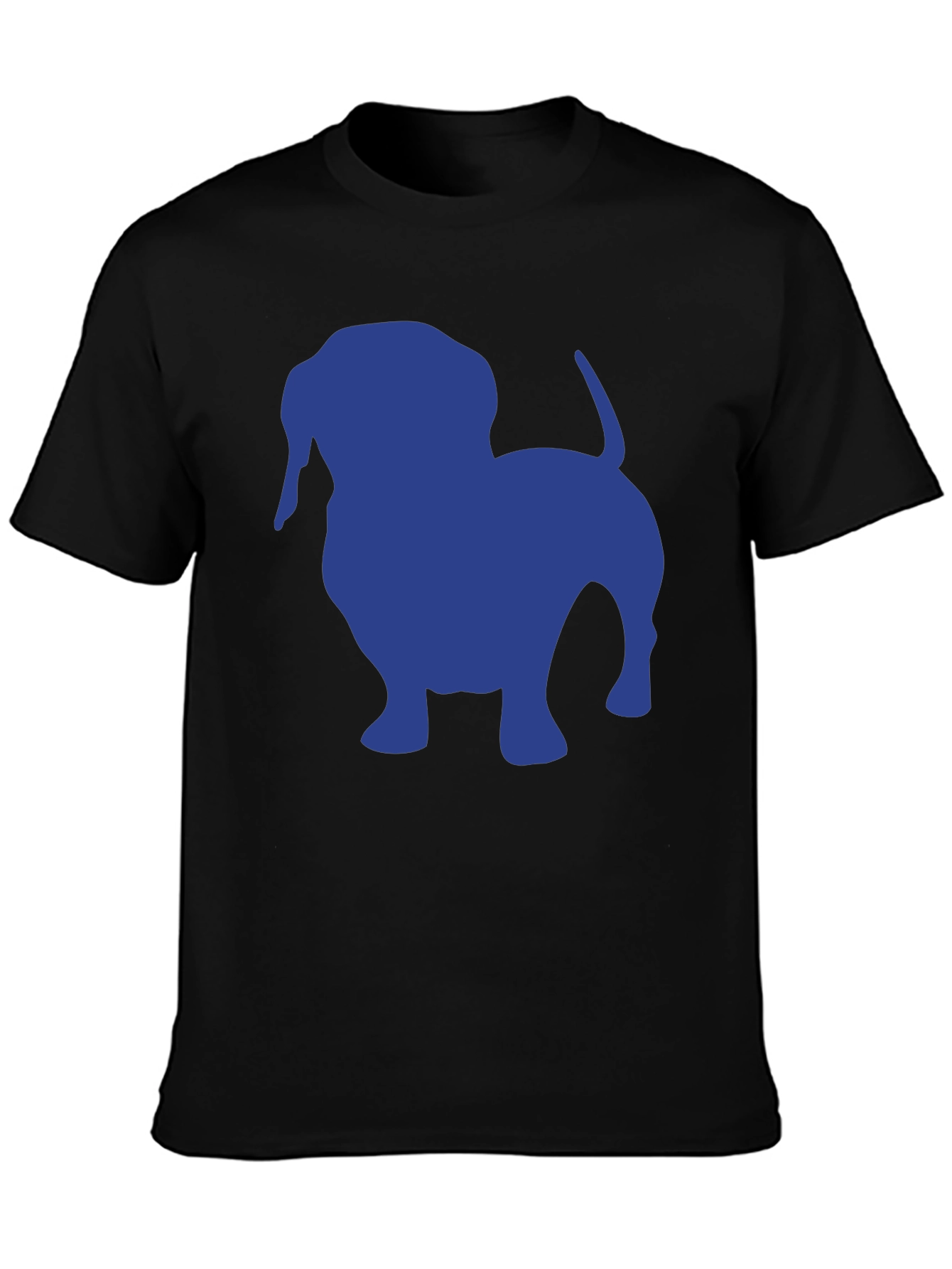 Dachshund Silhouette Tee - Black Cotton Casual T-Shirt