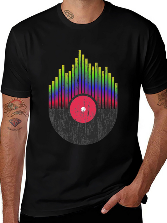 Retro Record Equalizer Graphic Tee